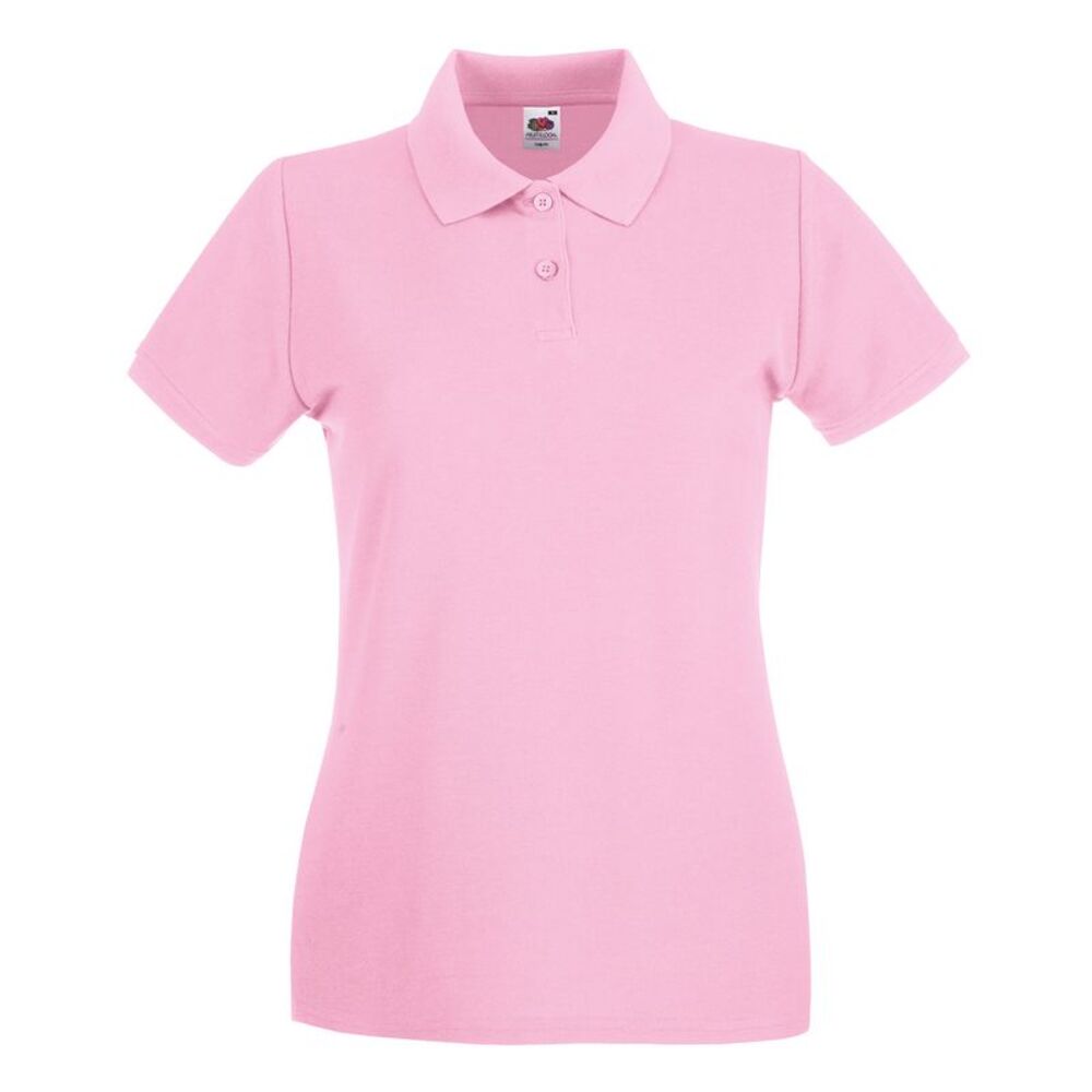 Fruit of the Loom Womens/Ladies  Cotton Pique Lady Fit Polo Shirt / Light Pink